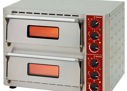 Four électrique pour pizza, 2 chambres (3 +3 kW), 430x430xh100 mm