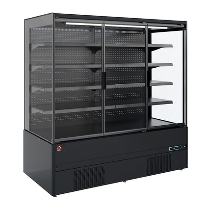 Refrigerated wall element, self-service, swing doors - FULL BLACK