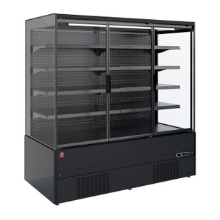 Refrigerated wall element, self-service, swing doors - FULL BLACK