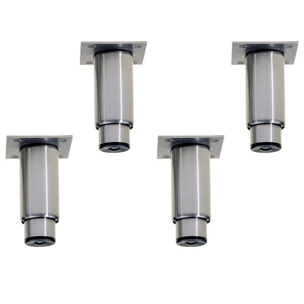 Kit 4 adjustable feet in stainless steel for cupboards