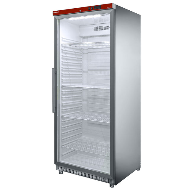 Réfrigérateur ventilé GN 2/1, porte vitrée, 600 litres. acier inoxydable