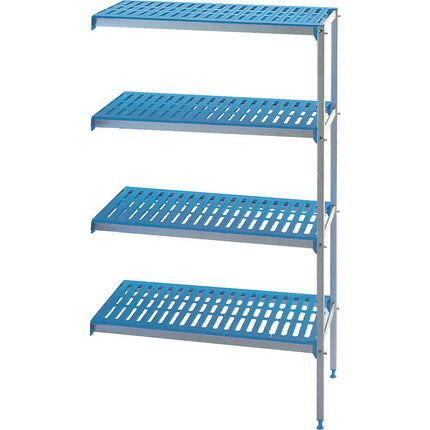 Corner rack in anodised aluminium 4 levels "Modular Rack
