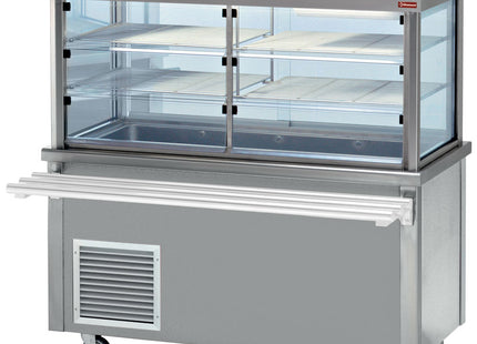Display element and refrigerated basin on refrigerated cupboard