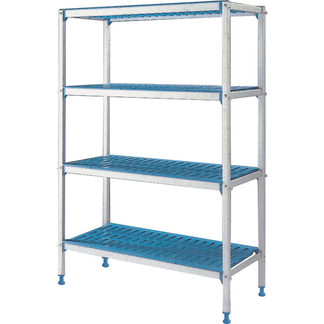 Linear rack in anodised aluminium 4 levels "Modular Rack"