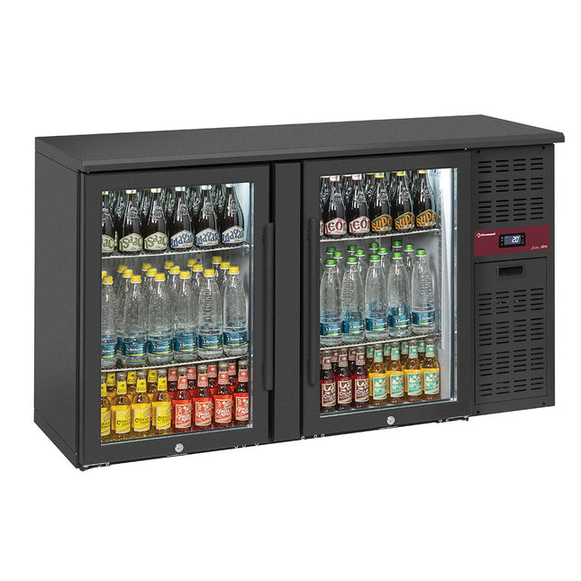 Vitrine à boissons réfrigérée 2 portes vitrées, 320 litres, pieds réglables