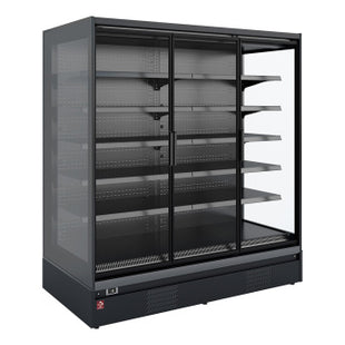 Refrigerated wall element, self-service, swing doors - FULL BLACK