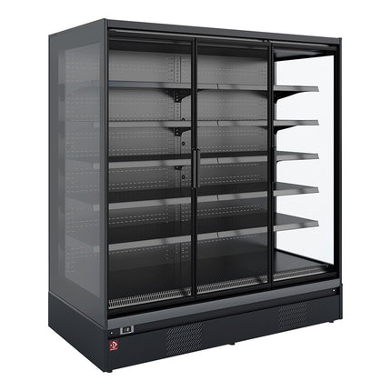 Refrigerated wall element, self-service, swing doors - FULL BLACK
