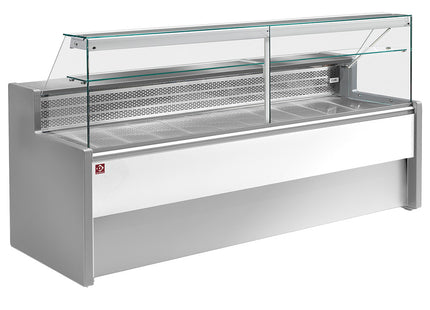 Kjøledisk med rett glasspanel 90°, med reserve - GRÅ/HVIT