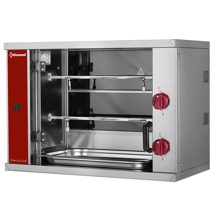 Vitroceramic chicken roaster, 2 spits (6 chickens) SMALL