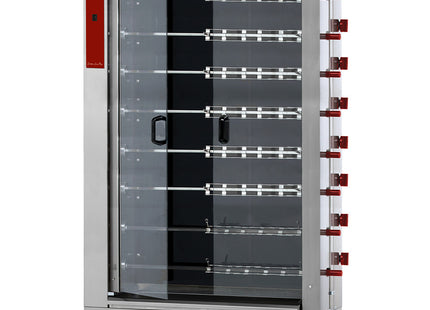 Vitroceramic chicken roaster, 8 spits (48 chickens)