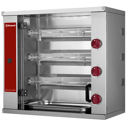 Gas chicken roaster, 3 spits (9 chickens) SMALL