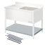Removable lower shelf for sink
