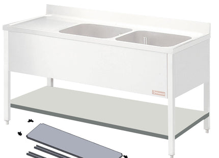 Removable lower shelf for sink