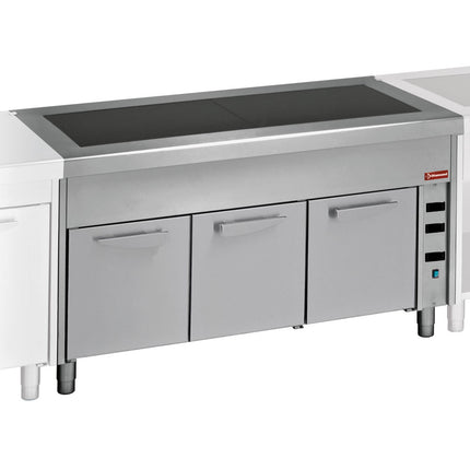 Vitro-ceramic unit on heated cupboard 4x GN 1/1