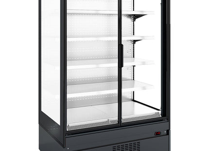 Kylväggelement, glassidor, självbetjäning, svängning Dörrar - SVART/VIT