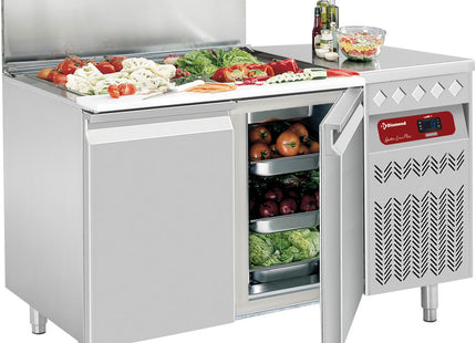Ventilated cooling table, 2 doors GN 1/1, 260 Lit. with refrigerated structure