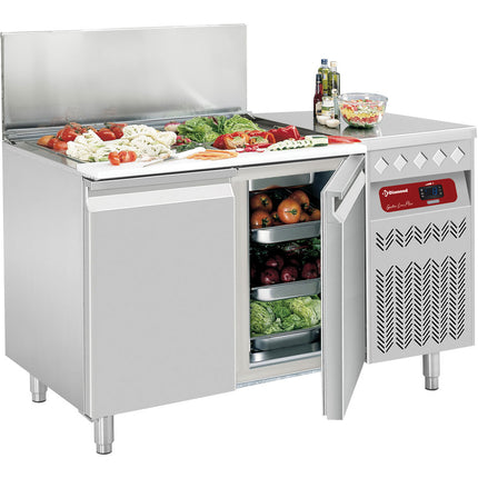 Ventilated cooling table, 2 doors GN 1/1, 260 Lit. with refrigerated structure