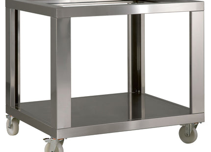 Stainless steel support LD6/35XL-N, nylon wheels, 2 with brakes
