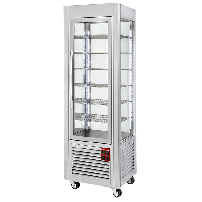 Présentoir panoramique, 5 étagères, ventilé, 360 LT, Inox.