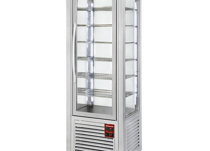 Présentoir panoramique, 5 étagères, ventilé, 360 LT, Inox.