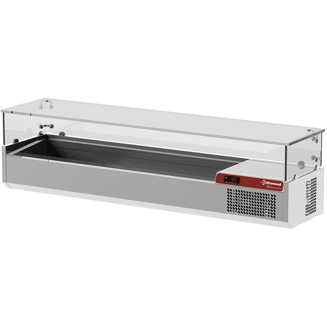 Saladette with glass 1600 mm.