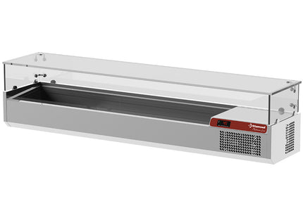 Refrigerated GN structure 6x1/3, 1x1/2, with straight glass canopy