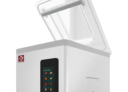 Vacuum machine, stainless steel tank 370x350xh150 mm. 16 m3/h TOUCH screen