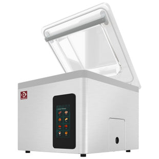Vacuum machine, stainless steel tank 370x420xh180 mm. 21 m3/h TOUCH screen