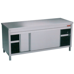 Table on neutral cupboard - sliding doors