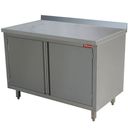 Table on neutral cupboard, hinged doors