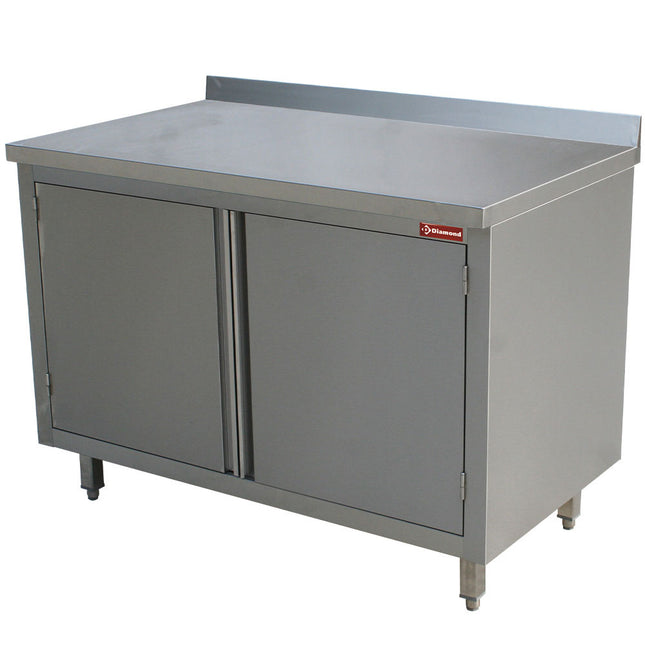 Table on neutral cupboard, hinged doors