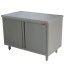 Table on cupboard, hinged doors