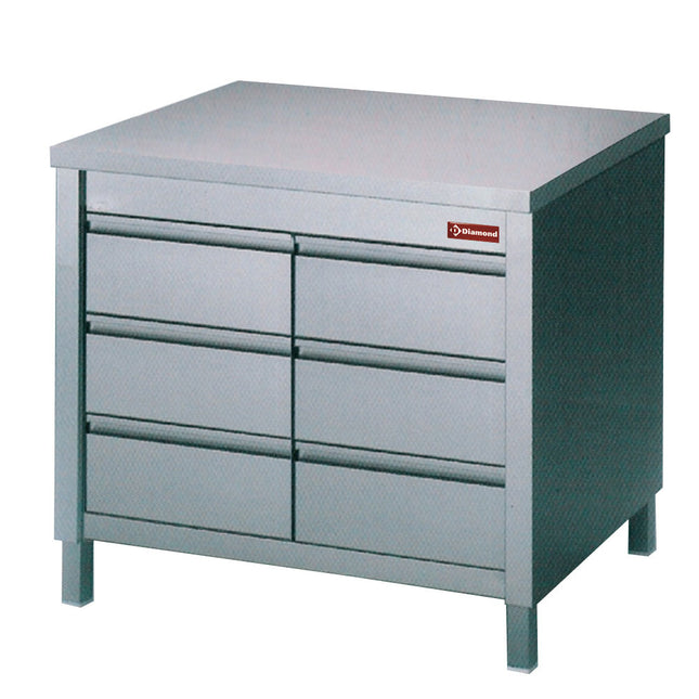 Table on cupboard with 6 drawers GN1/1
