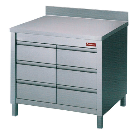 Table on cupboard with 6 drawers GN1/1