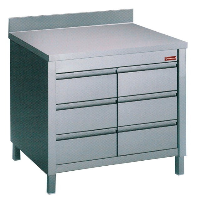 Table on cupboard with 6 drawers GN1/1