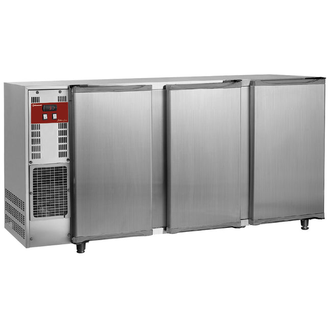 Vitrine à boissons réfrigérée, acier inoxydable, 3 portes, 579 litres