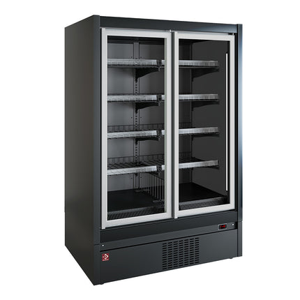 Wall-mounted freezer element, self-service, swinging doors - FULL BLACK