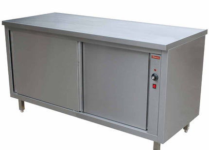 Working table on heating cupboard "pass through"