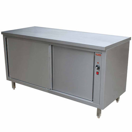 Heated workcabinet with sliding doors