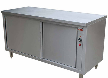 Working table on heating cupboard "pass through"