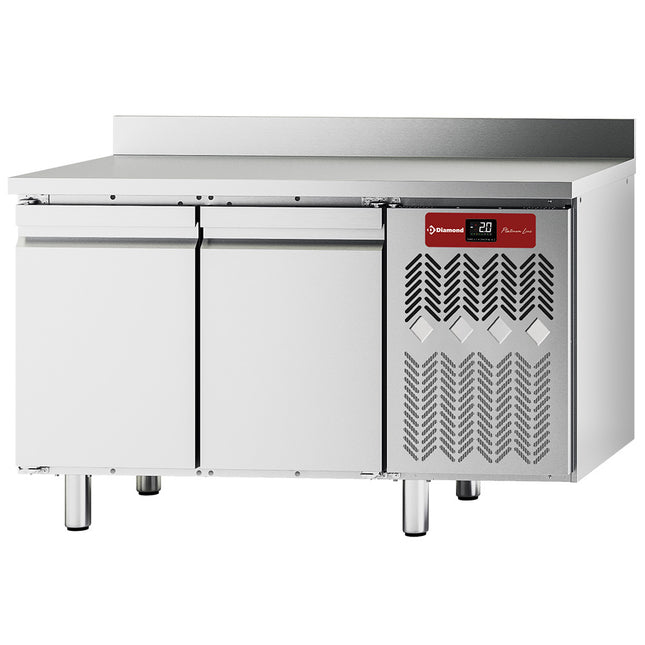 Table réfrigérante murale, ventilée, 2 portes GN 1/1, 260 litres
