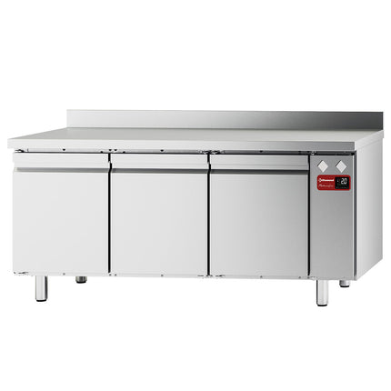 Table réfrigérée murale, ventilée, 3 portes GN 1/1, 405 litres (sans groupe)
