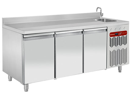 Kølebord - ventileret, ventilated, 3 doors GN 1/1, with vask