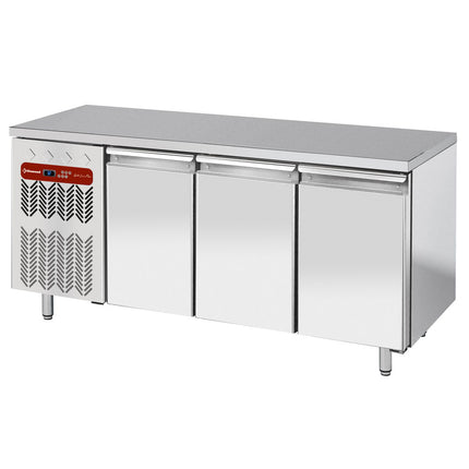 Table réfrigérante ventilée, 3 portes GN 1/1, groupe à gauche