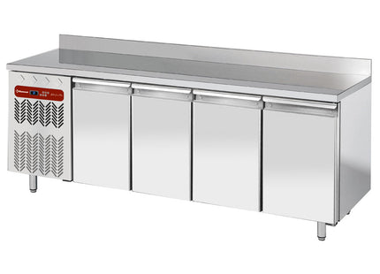 Table réfrigérante "murale" ventilée, 4 portes GN 1/1, 550 Lit. groupe à gauche