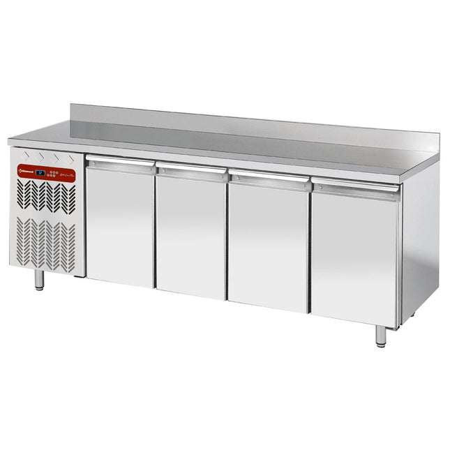 Table réfrigérante "murale" ventilée, 4 portes GN 1/1, 550 Lit. groupe à gauche
