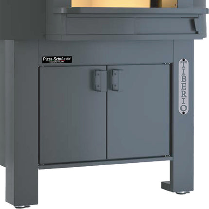 Base closure with doors for 6-pizza oven