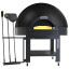 Static dome oven, fixed deck, 9 pizzas (Ø 33) with wheeled stand - BLACK