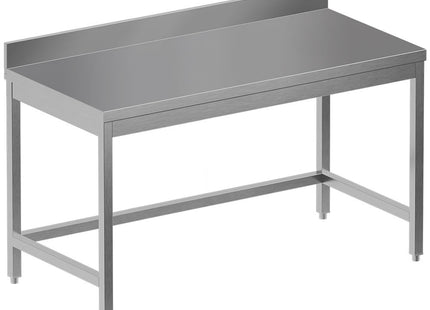 Work table without undershelf + rear backsplash
