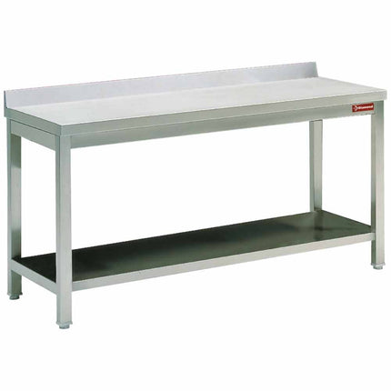 Work table with undershelf + rear edge
